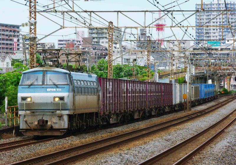 EF66-100　サメ　東海道線　平塚　大磯　撮影地　貨物列車　エチレンコンテナ　5095ㇾ　