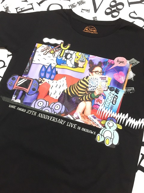 namie amuro 25th ANNIVERSARY LIVE in OKINAWA #COMIC geek Tシャツ（ブラック）1