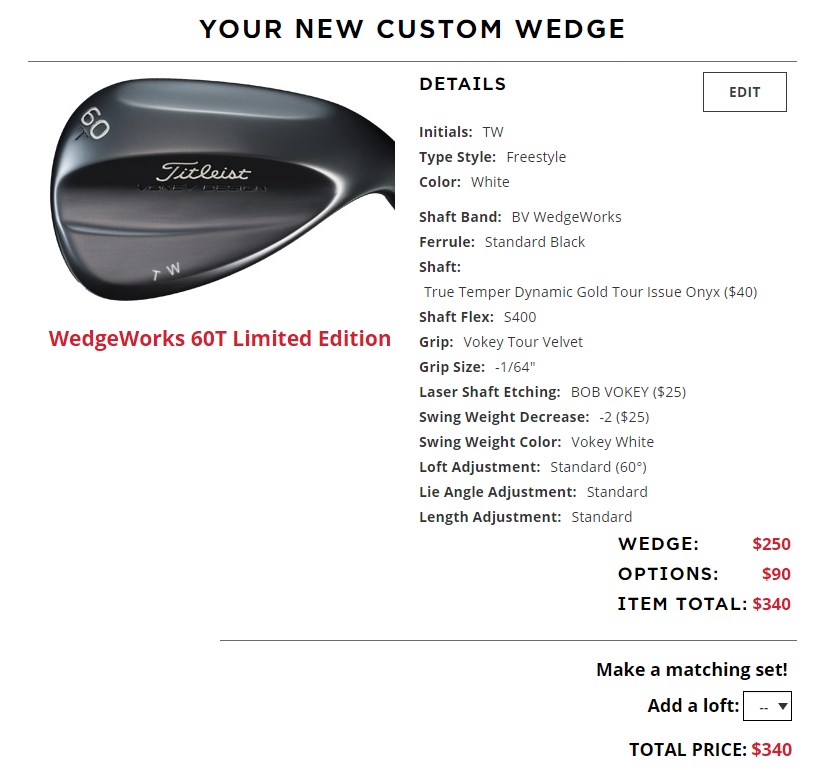 VOKEY WedgeWorks 60T Limited Edition
