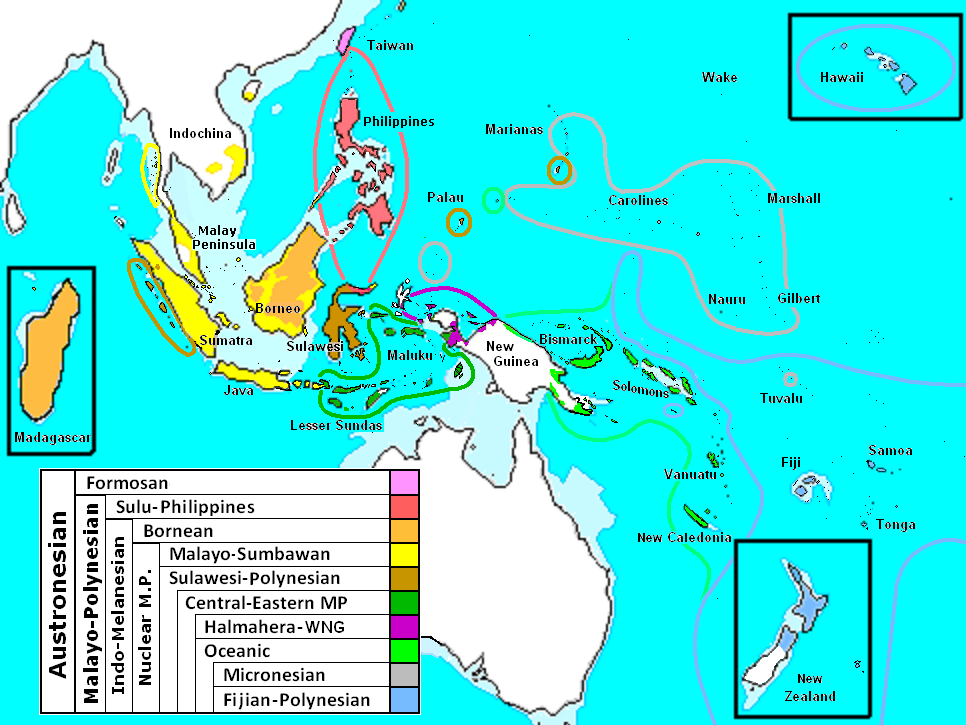 東南アジア周辺の言語分布