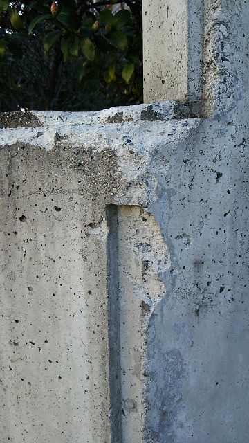 外構コンクリート塀の傷補修美装