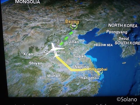 中国東方航空・上海‐モスクワ線、ルートマップ