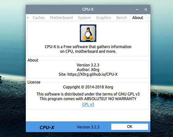 CPU-X Ubuntu 18.04 ハードウェア情報